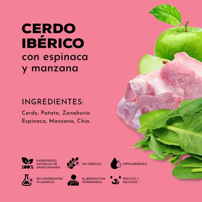 Cerdo Ibérico con Espinaca y Manzana